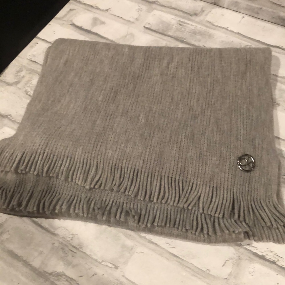 Calvin Klein neutral gray soft 77 inch long acrylic winter scarf